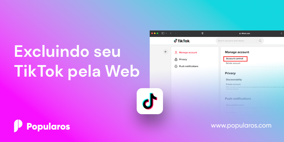 Excluindo seu TikTok pela Web